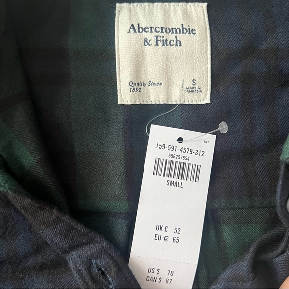 NWT ABERCROMBIE Flannel Long Sleeve Dress - Picture 2 of 2